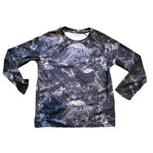 Boys Gray Shirt Old Navy Active Go Dry Cool Long Sleeve Size 8 Geometric JJ2147